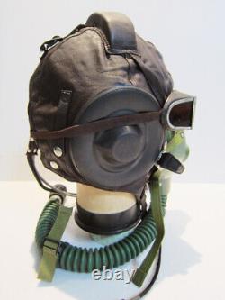 Flight Helmet Fighter Pilot Mesh Leather Helmet Oxygen Mask Goggles 0011