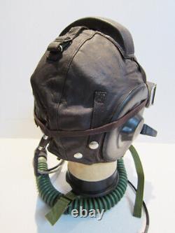 Flight Helmet Fighter Pilot Mesh Leather Helmet Oxygen Mask Goggles 0011
