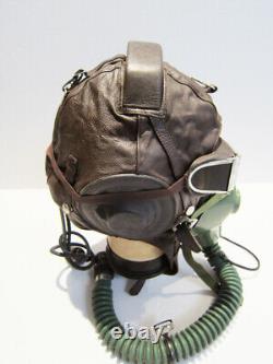 Flight Helmet Fighter Pilot Mesh Leather Helmet Oxygen Mask Goggles