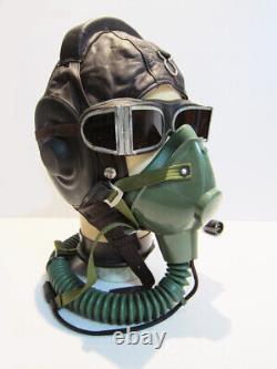 Flight Helmet Fighter Pilot Mesh Leather Helmet Oxygen Mask Goggles 2# 1109