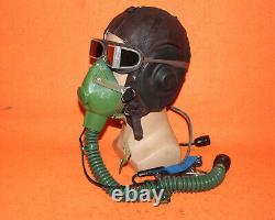 Flight Helmet Fighter Pilot Mesh Leather Helmet Oxygen Mask Goggles YM-6512