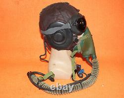 Flight Helmet Fighter Pilot Mesh Leather Helmet Oxygen Mask YM-6505 Goggles