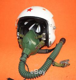 Flight Helmet Mig-29 Air Force Pilot Helmet Size1# XXL Oxygen Mask Used