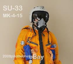 Flight Helmet Su-33 Fighter (Flanker-D) Pilot Sealed+ Flight Suit MK-4-15 P-5#