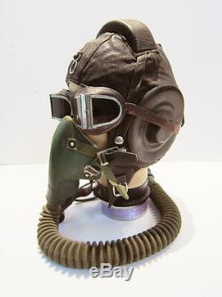 Flight Helmet winter Fighter Pilot Flight Leather Helmet Oxygen Mask Goggles 020