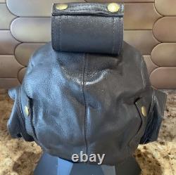 Flight Suits Ltd Brown LEATHER & Suede Flying Open Cockpit HELMET Cap Sz 3XL