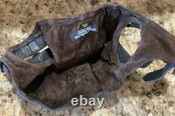 Flight Suits Ltd Brown LEATHER & Suede Flying Open Cockpit HELMET Cap Sz 3XL