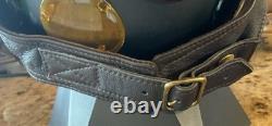 Flight Suits Ltd Brown LEATHER & Suede Flying Open Cockpit HELMET Cap Sz XX-LG