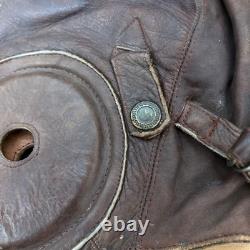 Former Japanese Army IJA Summer Flight Cap Pilot Helmet Showa 18 black ink stamp