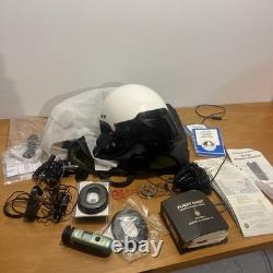 Fulmer AF-255 DOT Helmet Contronics Headset Mic Flight Bag Aviation Pilot Bundle