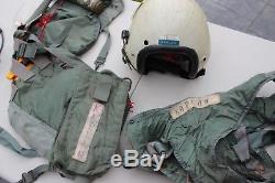 Gentex Flight Helmet Fighter Pilot Vintage Includes Oxygen Mask + vest