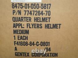 Gentex HGU26 Pilot Flight Quarter Helmet Shell With Dual Visor New in Box Medium