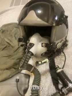 Gentex USAF Fighter Pilot Flight Helmet David Clark Comms Visor Oxygen Mask