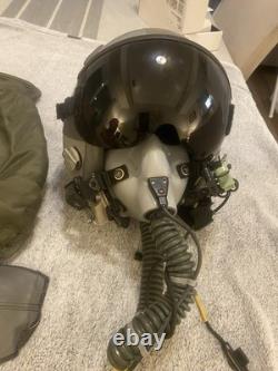 Gentex USAF Fighter Pilot Flight Helmet David Clark Comms Visor Oxygen Mask