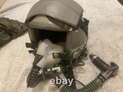 Gentex USAF Fighter Pilot Flight Helmet David Clark Comms Visor Oxygen Mask
