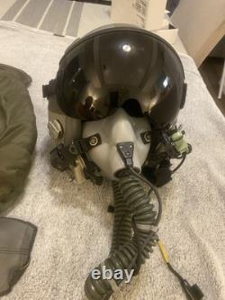 Gentex USAF Fighter Pilot Flight Helmet David Clark Comms Visor Oxygen Mask