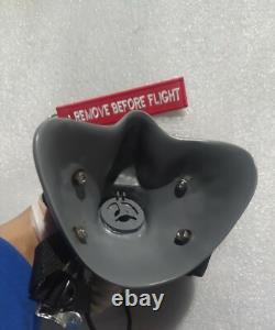 HGU-33 FIGHTER PILOT HELMET GREY WITH MBU-12 OXYGEN MASK (REPLICA)+Pin