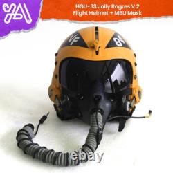 HGU-33 Jolly Rogers V. 2 Flight Helmet Movie Prop Pilot + MBU Mask Oxygen