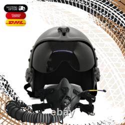 HGU-33 Plain Grey Flight Fighter Pilot Helmet + MBU Masker Oxygen