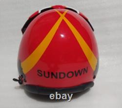 HGU 33 STYLE TOPGUN SUNDOWN FLIGHT HELMET FIGHTER Pilot REPRO Leather Edgeroll