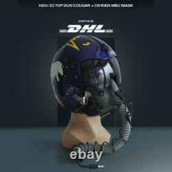 HGU-33 Top Gun Cougar Fighter Pilot Flight Helmet Prop + MBU-12 Oxygen Mask