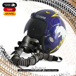 HGU-33 Top Gun Cougar V. 2 Flight Fighter Pilot Helmet + MBU Masker Oxygen