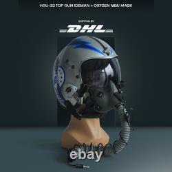 HGU-33 Top Gun Iceman Flight Helmet Prop USN Aviator MBU-12 Oxygen Mask Model