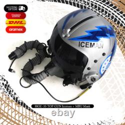 HGU-33 Top Gun Iceman Flight Pilot Helmet Movie Prop + MBU Masker Oxygen
