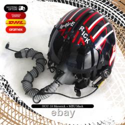HGU-33 Top Gun Maverick Flight Fighter Pilot Helmet + MBU Masker Oxygen