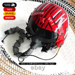 HGU-33 Top Gun Maverick Goose Flight Fighter Pilot Helmet + MBU Masker Oxygen