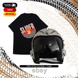 HGU-33 Top Gun Slider Flight Fighter Pilot Helmet Movie Prop + T-shirt