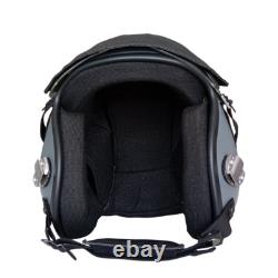 HGU-55 Plain Grey Rubber Flight Fighter Pilot Helmet Movie Prop + Green Bag