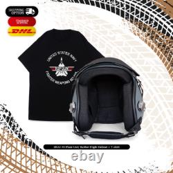 HGU-55 Plain Grey Rubber Flight Fighter Pilot Helmet Prop + T-shirt