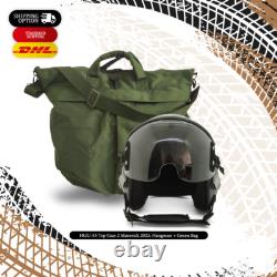 HGU-55 Top Gun Hangman Flight Fighter Pilot Helmet Prop + Green Bag
