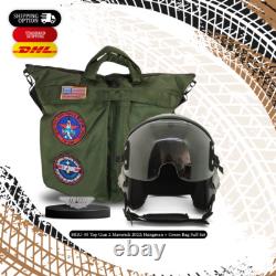 HGU-55 Top Gun Hangman Flight Flight Pilot Helmet Prop + Green Bag Full Set