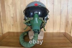 Heavy Fighter Pilot Flight Helmet, T Hook, Bayonets Oxygen Mask YM9915