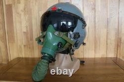 Heavy Fighter Pilot Flight Helmet, T Hook, Bayonets Oxygen Mask YM9915