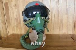 Heavy Fighter Pilot Flight Helmet, T Hook, Bayonets Oxygen Mask YM9915