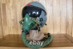 Heavy Fighter Pilot Flight Helmet, T Hook, Bayonets Oxygen Mask YM9915