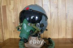 Heavy Fighter Pilot Flight Helmet, T Hook, Bayonets Oxygen Mask YM9915