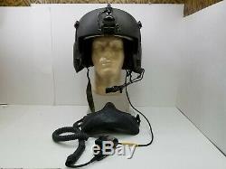 Helicopter Pilot Flight Helmet With Face Guard Night Vis Clip Headset 2 Visors