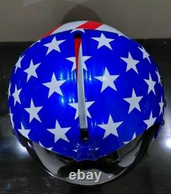 Hgu-33 Custom Flight Pilot Helmet American Flag+badge