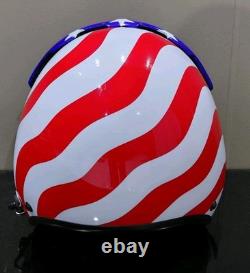 Hgu-33 Custom Flight Pilot Helmet American Flag+badge