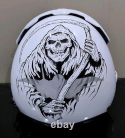 Hgu-33 Flight Pilot Helmet Gream Reapers Squadron+badge