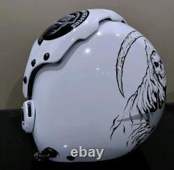 Hgu-33 Flight Pilot Helmet Gream Reapers Squadron+badge