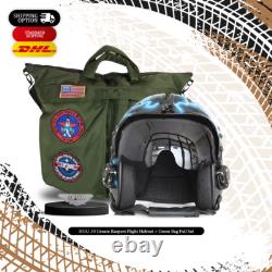 Hgu-33 Grim Reapers Flight Fighter Pilot Helmet Movie Prop + Green Bag Full Set