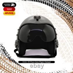 Hgu-33 Plain Grey Flight Fighter Pilot Helmet Movie Prop