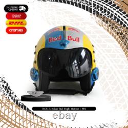 Hgu-33 Silver Bull Flight Fighter Pilot Helmet Movie Prop + Pin