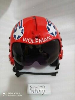 Hgu 33 Style Topgun Wolfman Flight Helmet / Aviator Fighter Pilot Repro