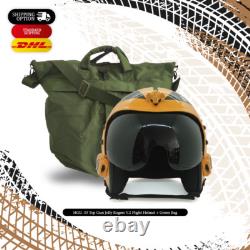 Hgu-33 Top Gun Jolly Rogers V. 2 Flight Fighter Pilot Helmet Prop + Green Bag